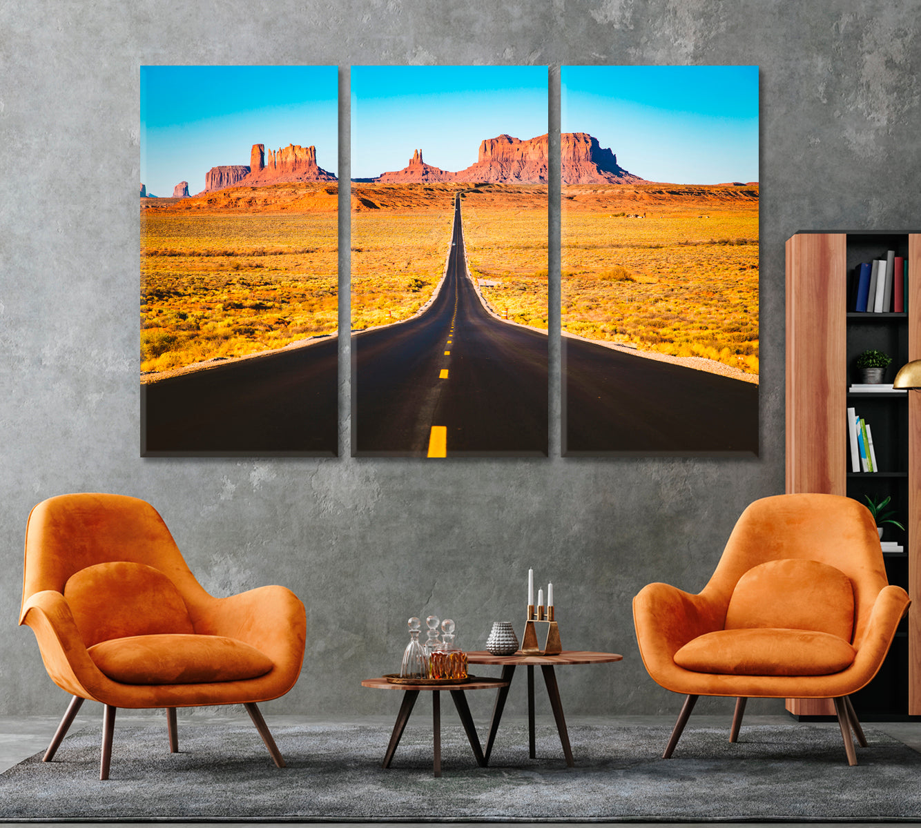 Historic U.S. Route 163 Highway Monument Valley Canvas Print ArtLexy   