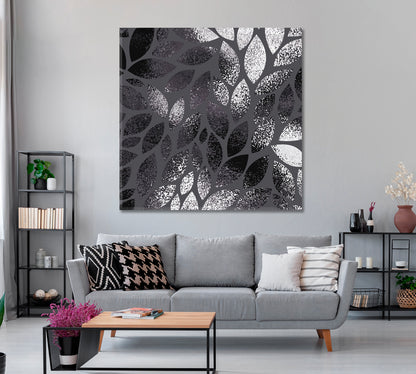 Abstract Metallic Leaves Canvas Print ArtLexy   