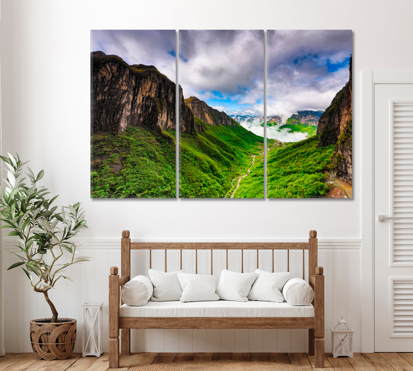 Stunning Mountain Landscape China Canvas Print ArtLexy 3 Panels 36"x24" inches 
