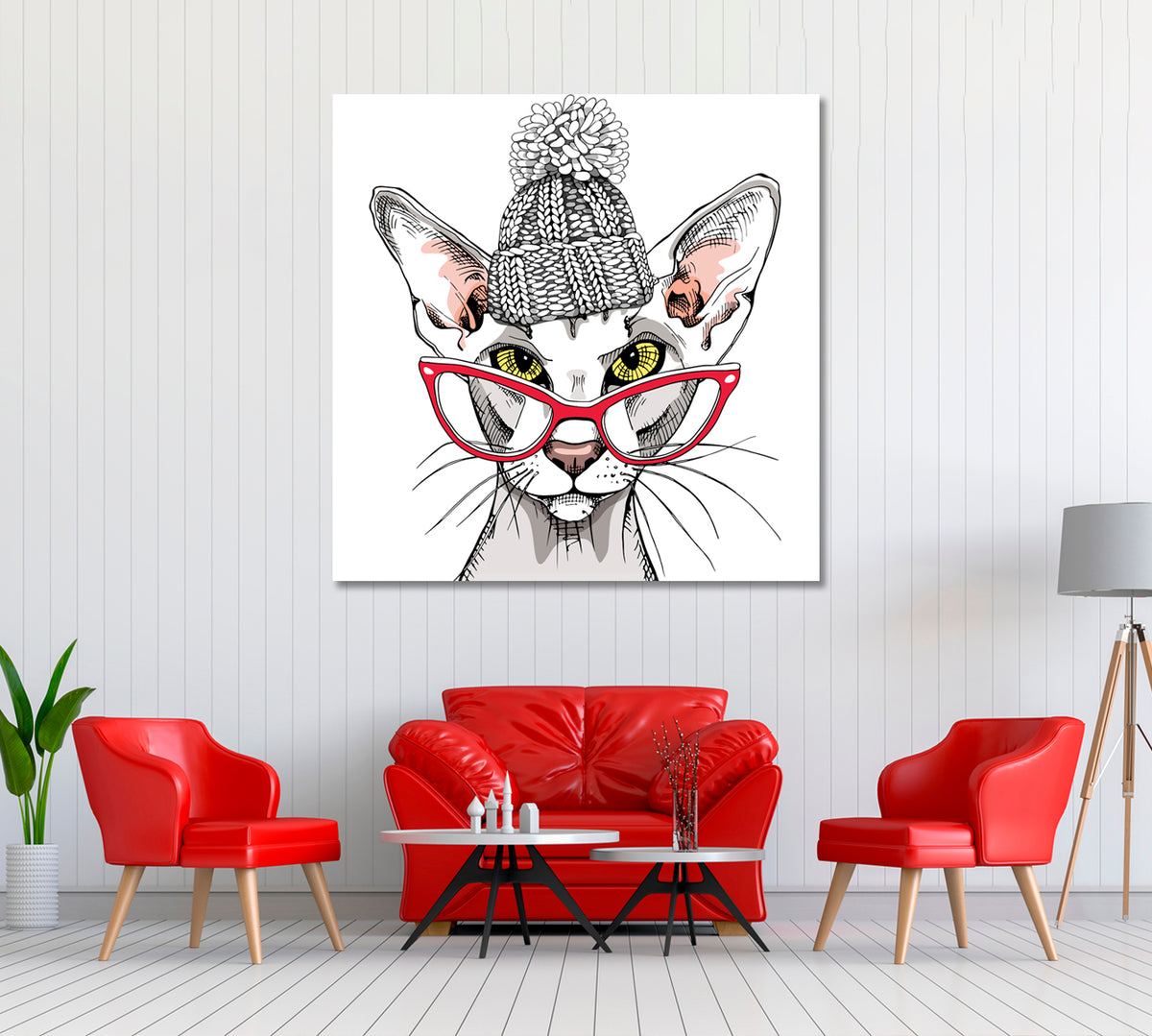 Oriental Shorthair Cat Canvas Print ArtLexy 1 Panel 12"x12" inches 