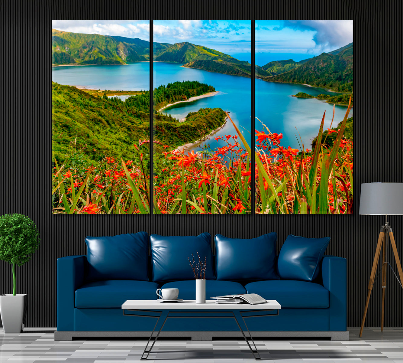 San Miguel Island Azores Canvas Print ArtLexy 3 Panels 36"x24" inches 