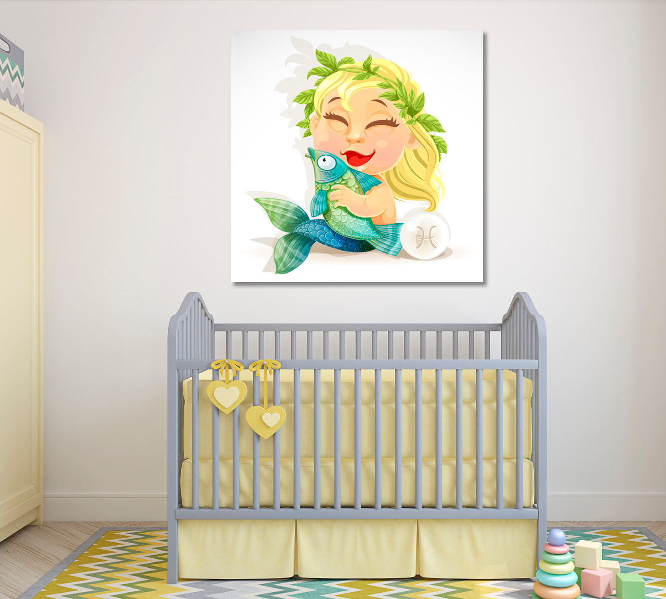 Baby Zodiac Pisces Canvas Print ArtLexy   