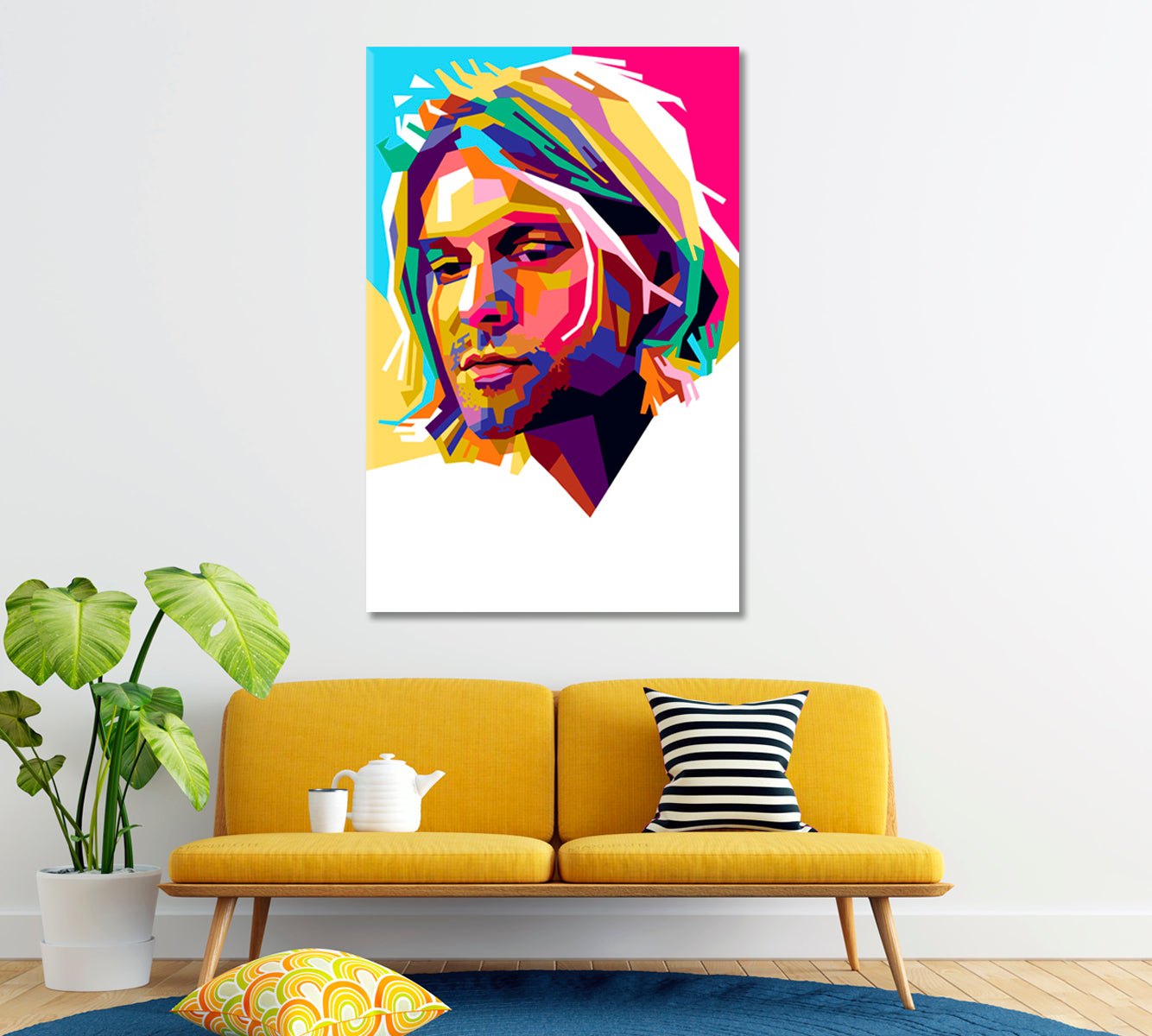 Kurt Cobain Abstract Portrait Canvas Print ArtLexy 1 Panel 16"x24" inches 