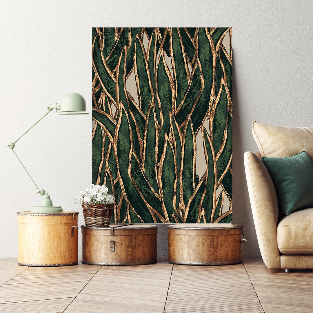 Abstract Tropical Leaves Canvas Print ArtLexy 1 Panel 16"x24" inches 