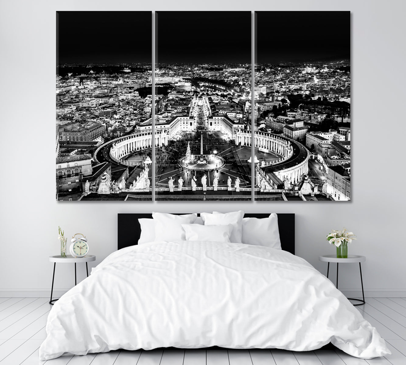 St Peter's Square Vatican Italy Canvas Print ArtLexy 3 Panels 36"x24" inches 