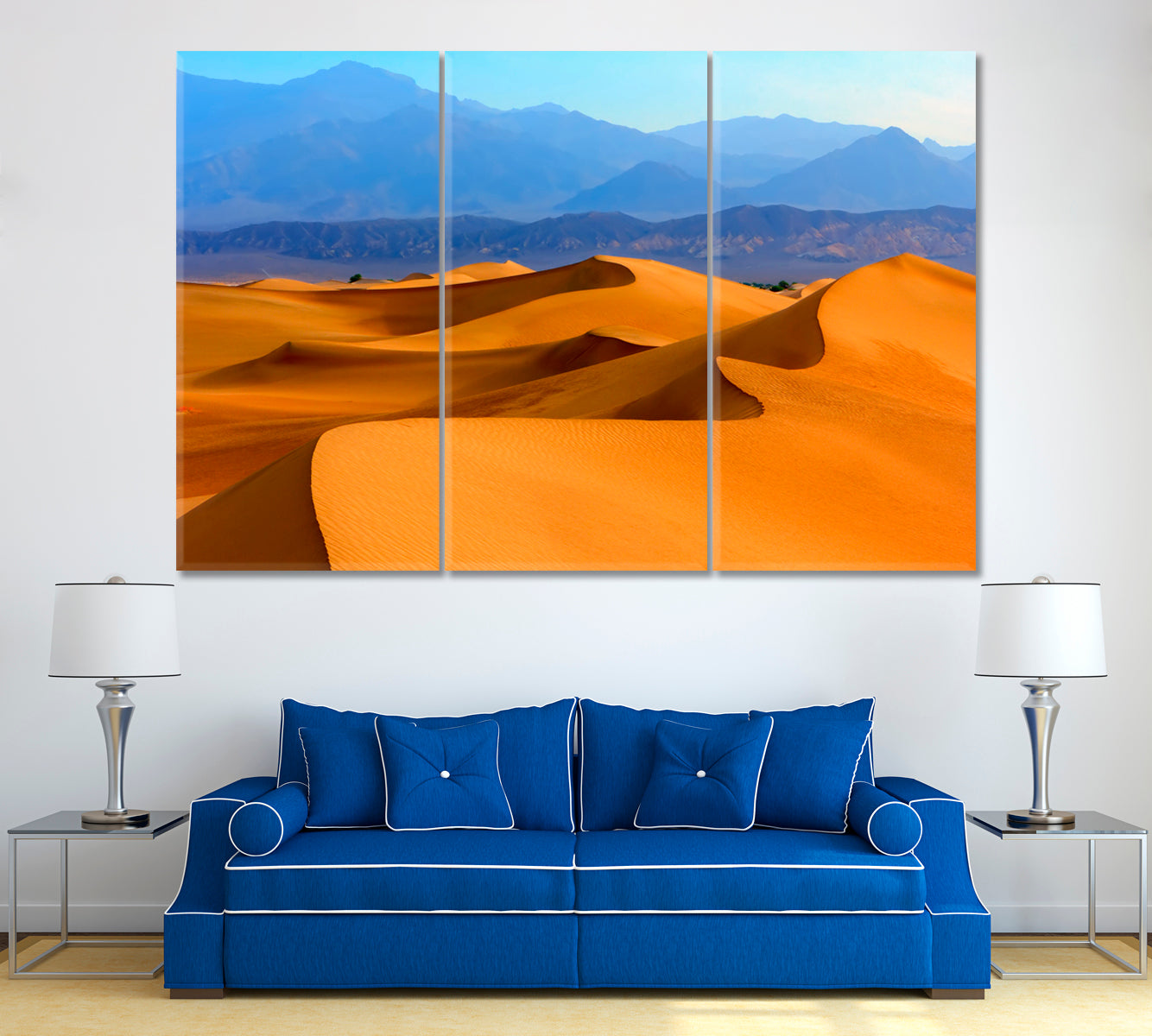 Sand dunes in Death Valley California Canvas Print ArtLexy 3 Panels 36"x24" inches 