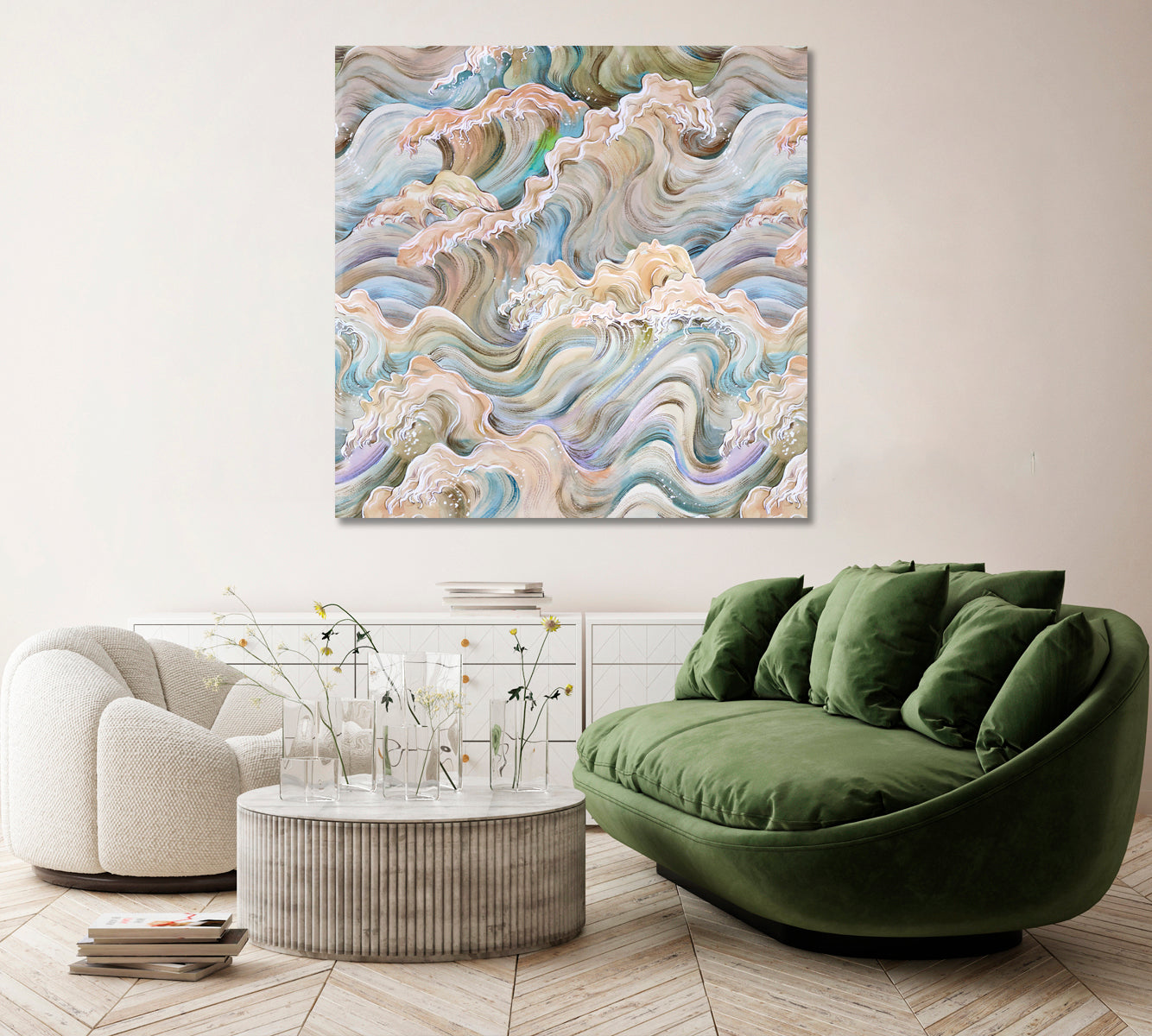 Abstract Creative Sea Waves Canvas Print ArtLexy   