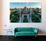 Texas State Capitol in Austin Canvas Print ArtLexy 3 Panels 36"x24" inches 