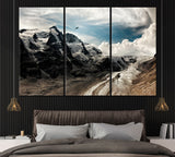 Grossglockner Mountain Austria Canvas Print ArtLexy 3 Panels 36"x24" inches 
