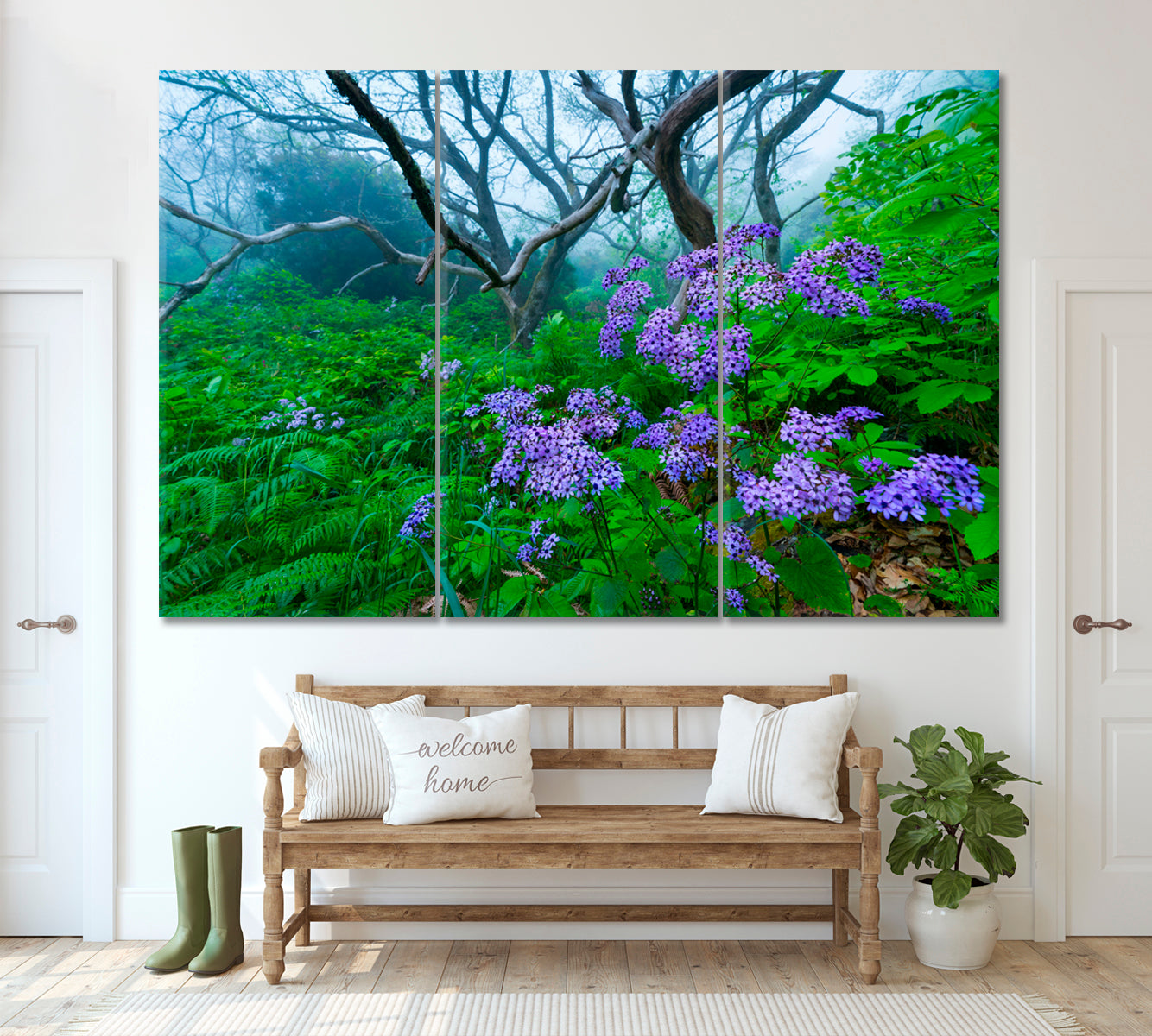 Wild Flowers on Canary Islands Spain Canvas Print ArtLexy 3 Panels 36"x24" inches 