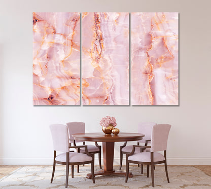 Natural Pink Marble Canvas Print ArtLexy 3 Panels 36"x24" inches 