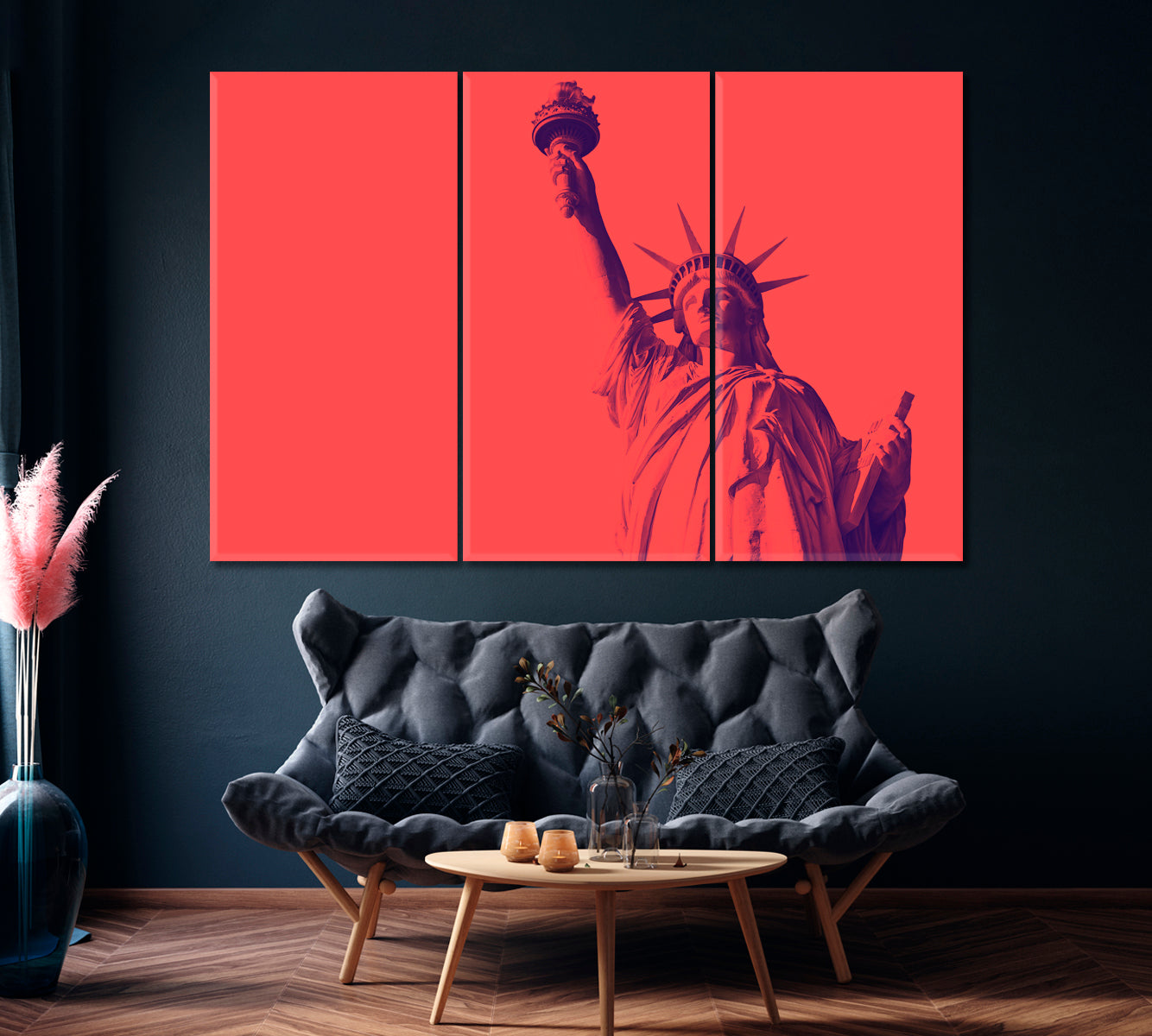 Statue of Liberty Canvas Print ArtLexy 3 Panels 36"x24" inches 