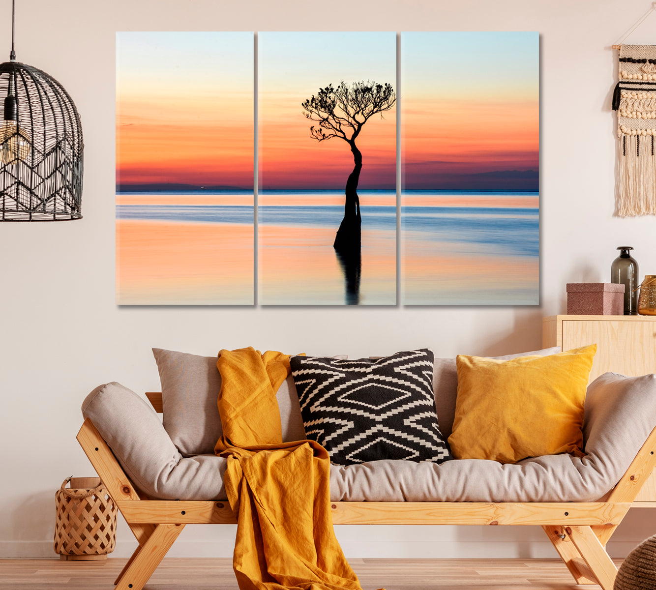 Mangrove Tree in Walakiri Beach Sumba Island Indonesia Canvas Print ArtLexy 3 Panels 36"x24" inches 