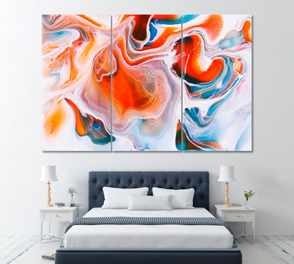 Bright Abstract Mix Paints Canvas Print ArtLexy 3 Panels 36"x24" inches 