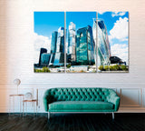 Moscow City Buildings Canvas Print ArtLexy 3 Panels 36"x24" inches 