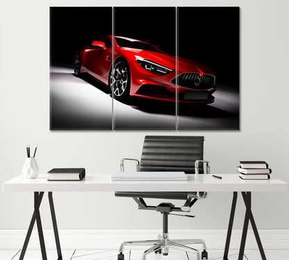 Luxury Sports Car Canvas Print ArtLexy 3 Panels 36"x24" inches 