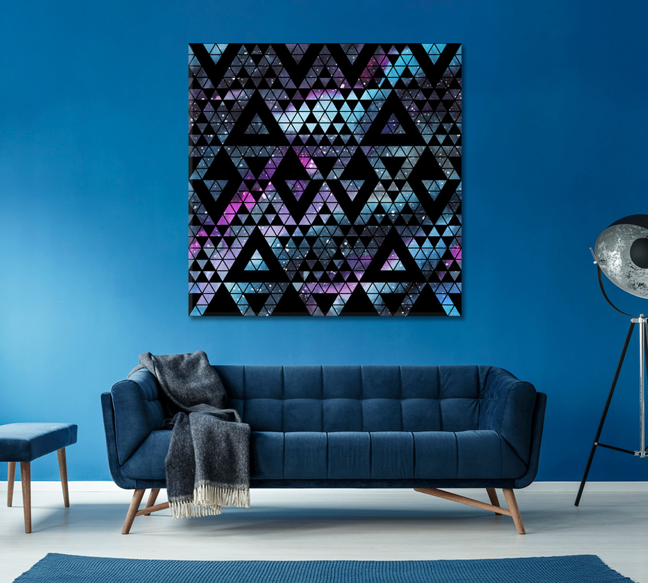 Galaxy Pattern with Triangles Canvas Print ArtLexy 1 Panel 12"x12" inches 