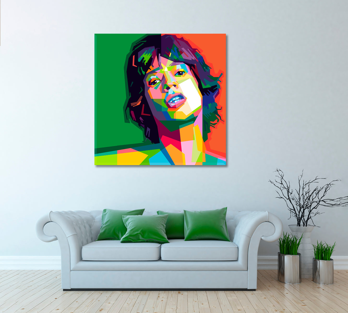 Mick Jagger Portrait in Wpap Style Canvas Print ArtLexy   