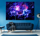 Starry Galaxy Canvas Print ArtLexy 3 Panels 36"x24" inches 