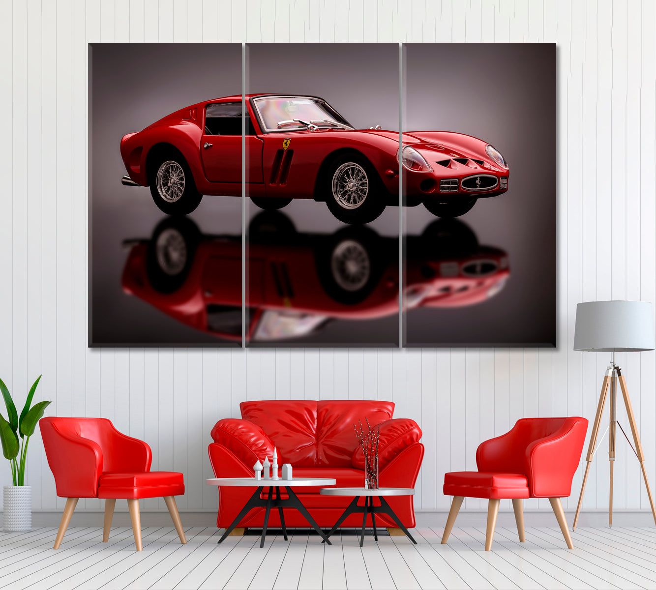 Ferrari 250 GTO Toy Car Canvas Print ArtLexy 3 Panels 36"x24" inches 