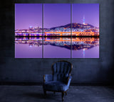 Seoul Tower Canvas Print ArtLexy 3 Panels 36"x24" inches 