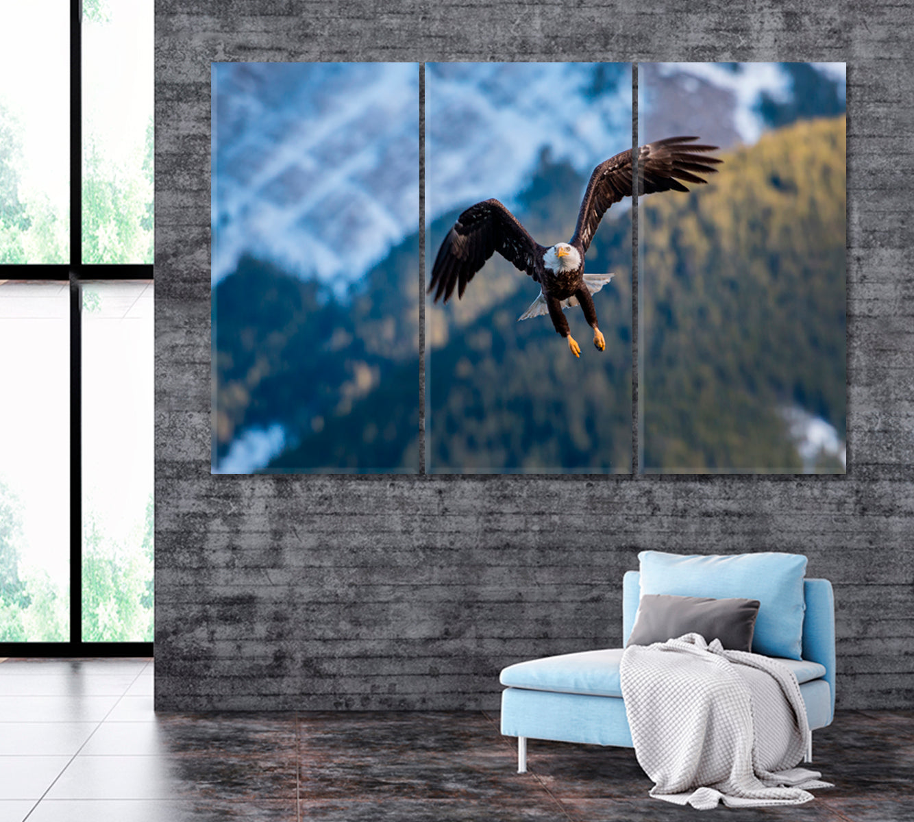 Bald Eagle Jasper Alberta Canvas Print ArtLexy 3 Panels 36"x24" inches 