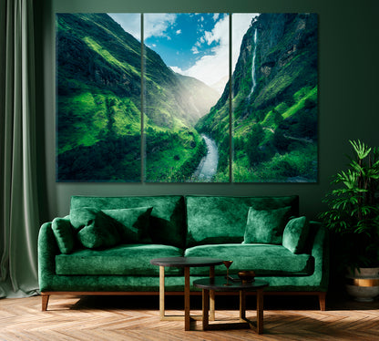 Beautiful Mountains Landscape Himalayas Canvas Print ArtLexy 3 Panels 36"x24" inches 