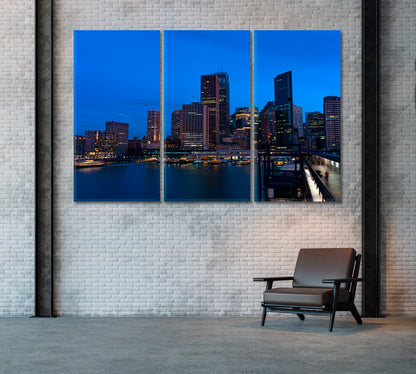 Sydney Central Business District Australia Canvas Print ArtLexy 3 Panels 36"x24" inches 
