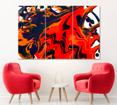 Abstract Acrylic Composition Canvas Print ArtLexy 3 Panels 36"x24" inches 