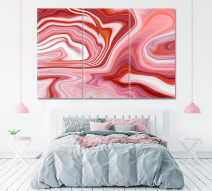 Abstract Wavy Marble Canvas Print ArtLexy 3 Panels 36"x24" inches 