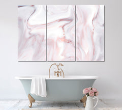 Abstract Pink Marble Pattern Canvas Print ArtLexy 3 Panels 36"x24" inches 
