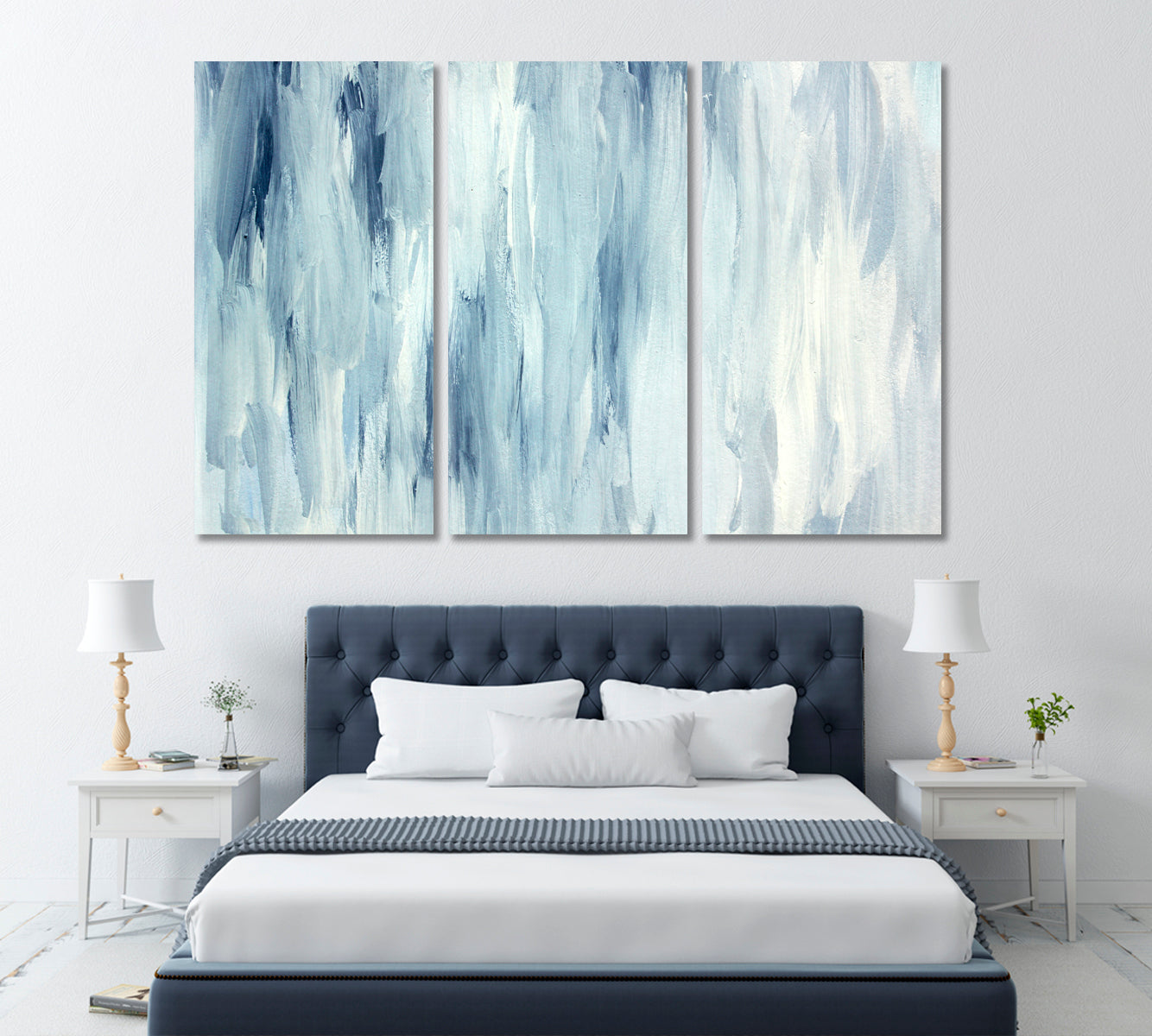 Abstract Minimalist Sea Canvas Print ArtLexy 3 Panels 36"x24" inches 