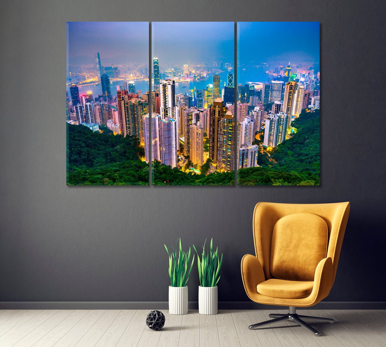 Hong Kong Skyline Canvas Print ArtLexy   
