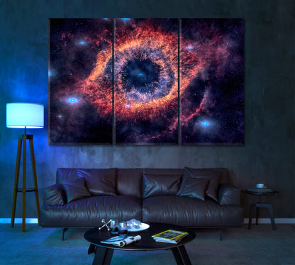 Helix Nebula Canvas Print ArtLexy 3 Panels 36"x24" inches 