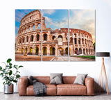 Roman Colosseum Italy Canvas Print ArtLexy 3 Panels 36"x24" inches 