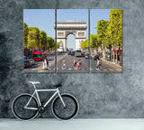 Arc de Triomphe Paris France Canvas Print ArtLexy 3 Panels 36"x24" inches 