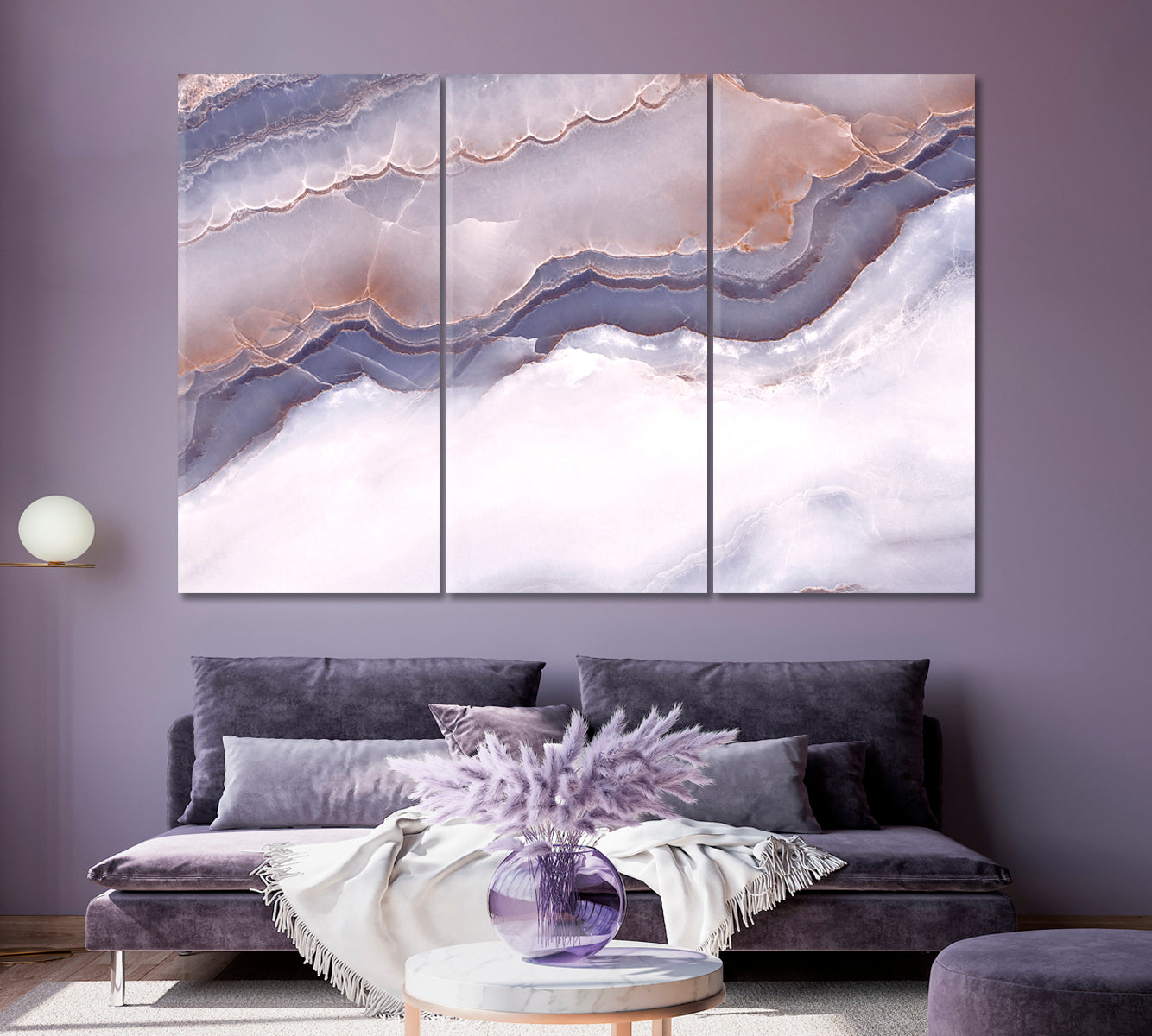 Luxury Marble Stone Canvas Print ArtLexy 3 Panels 36"x24" inches 