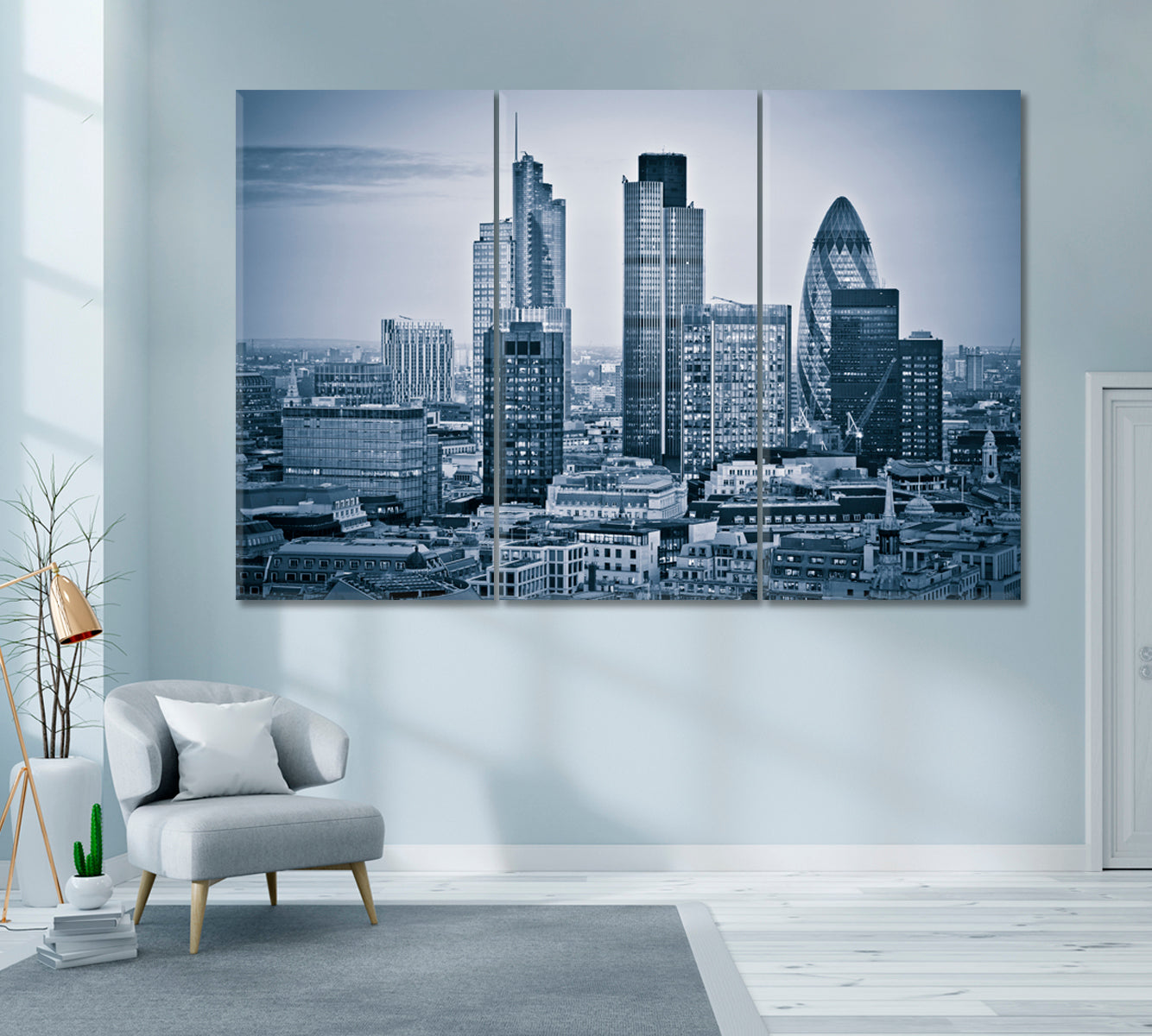 City of London Canvas Print ArtLexy 3 Panels 36"x24" inches 