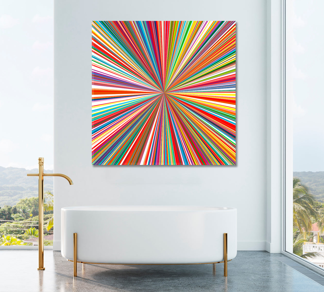 Abstract Colorful Rainbow Canvas Print ArtLexy 1 Panel 12"x12" inches 