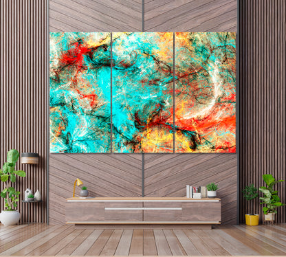 Bright Artistic Splashes Canvas Print ArtLexy 3 Panels 36"x24" inches 