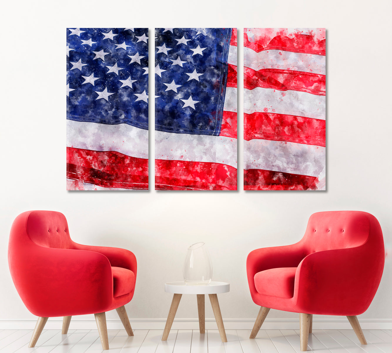 Creative Abstract American Flag Canvas Print ArtLexy   