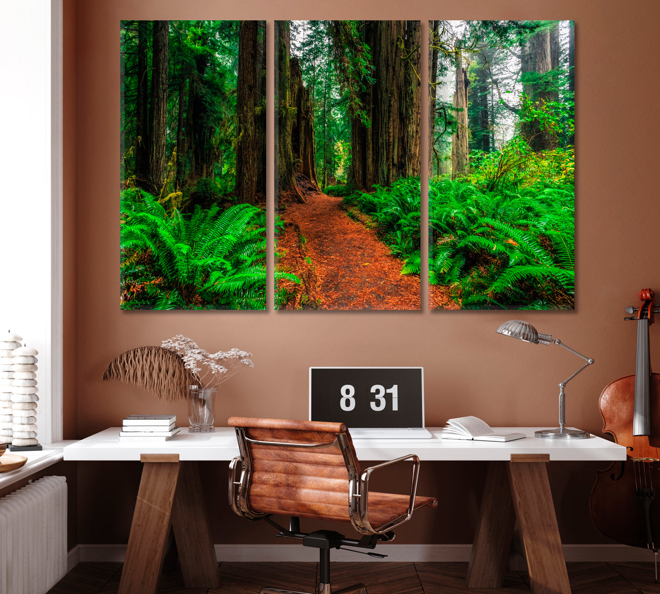 Redwood Forest at Redwoods National and State Parks in California Canvas Print ArtLexy 3 Panels 36"x24" inches 