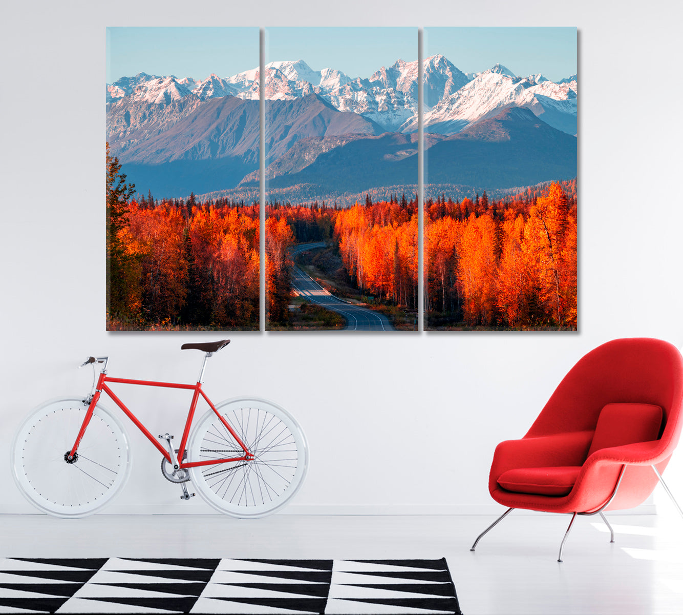 Denali National Park Alaska Canvas Print ArtLexy 3 Panels 36"x24" inches 