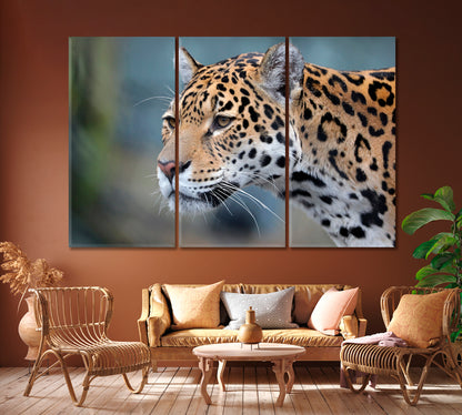 Jaguar Portrait Canvas Print ArtLexy 3 Panels 36"x24" inches 