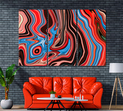 Colorful Marble Waves Canvas Print ArtLexy 3 Panels 36"x24" inches 