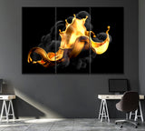 Abstract Splash of Liquid Gold Canvas Print ArtLexy 3 Panels 36"x24" inches 