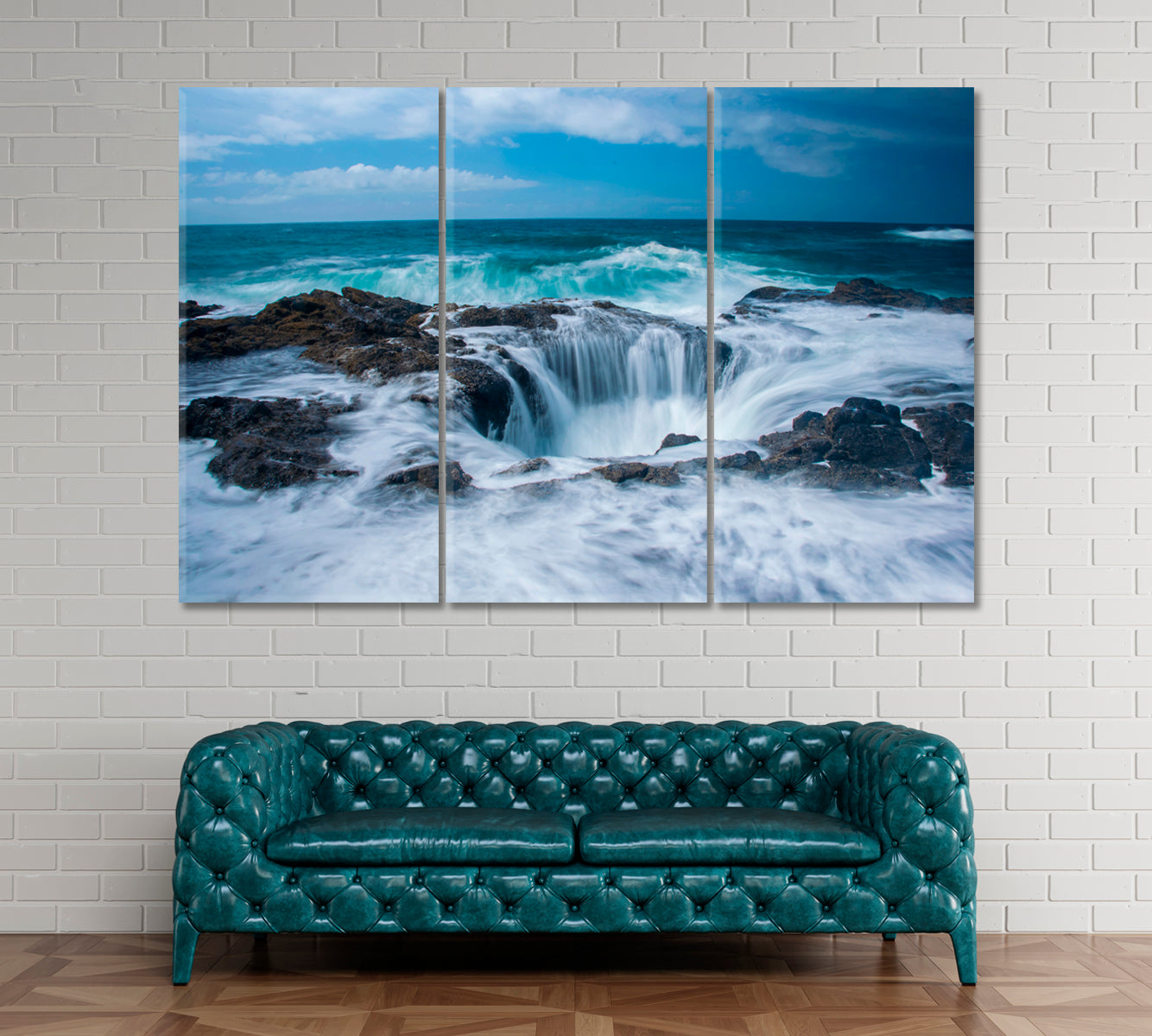 Thor's Well Oregon Canvas Print ArtLexy 3 Panels 36"x24" inches 