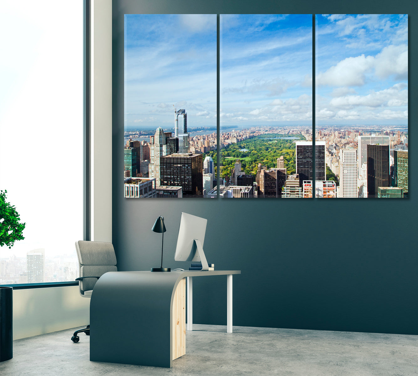 New York Central Park Canvas Print ArtLexy 3 Panels 36"x24" inches 
