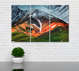 Alaska Mountains Canvas Print ArtLexy 3 Panels 36"x24" inches 