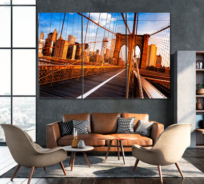 Brooklyn Bridge Canvas Print ArtLexy 3 Panels 36"x24" inches 